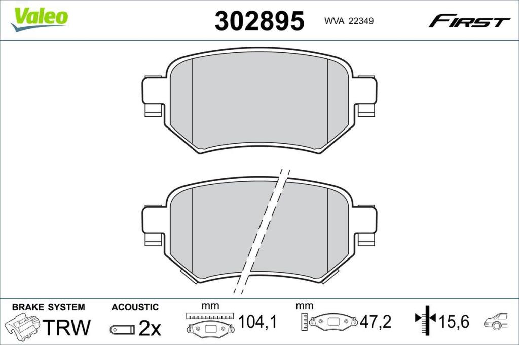 Jogo de 4 pastilhas de travão VALEO ref. 302895